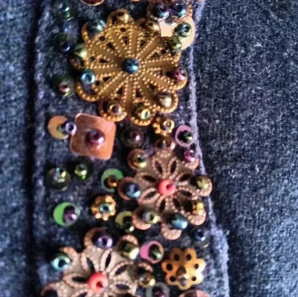 Jennifer Eden Denim Jacket Blazer Sequined Size 16 - Picture 9 of 16